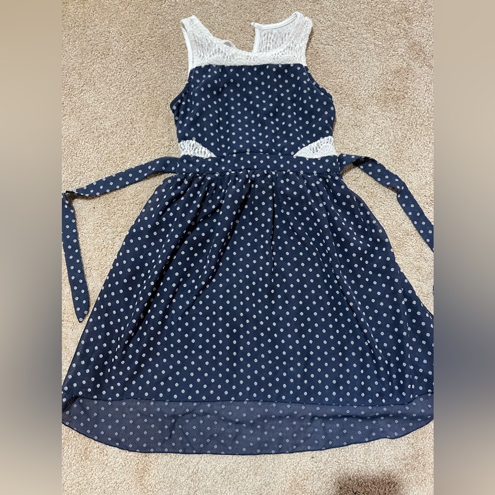 Girls Pink and Violet Blue Polka Dot Dress size 12